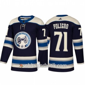 Män Ishockey Columbus Blue Jackets Tröja Nick Foligno 71 Alternate Adidas 2018-19 Authentic